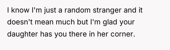 I know I'm just a random stranger and it doesn't...