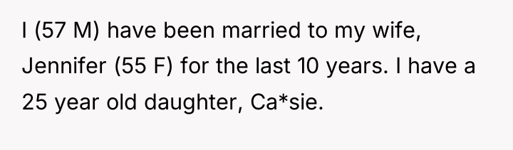 I (57 M) have been married to my wife, Jennifer...