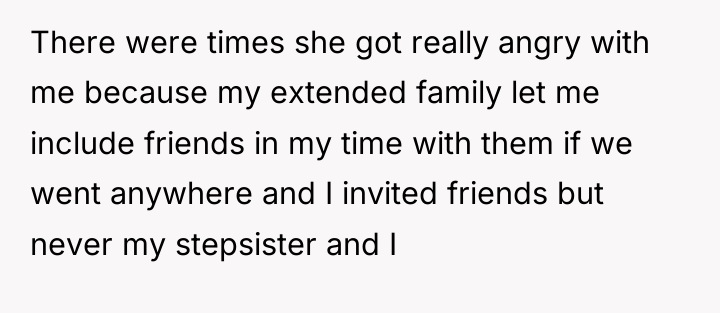 There were times she got really angry with me because...