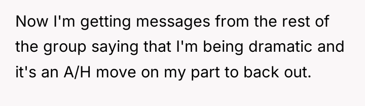 Now I'm getting messages from the rest of the group...