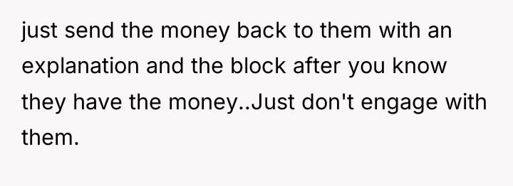 just send the money back to them with an explanation...