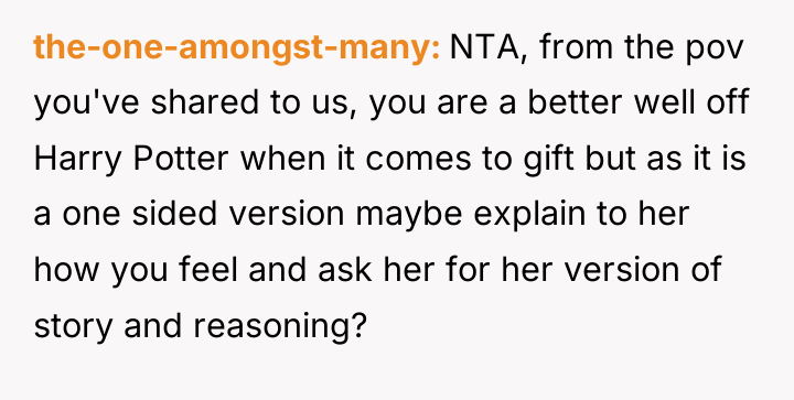 the-one-amongst-many NTA, from the pov you've shared to us, you...