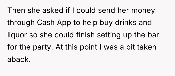 Then she asked if I could send her money through...