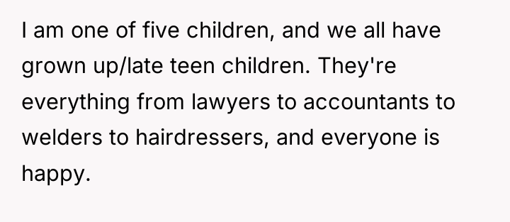 I am one of five children, and we all have...