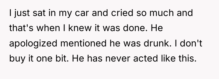 I just sat in my car and cried so much...