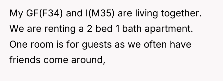 My GF(F34) and I(M35) are living together. We are renting...