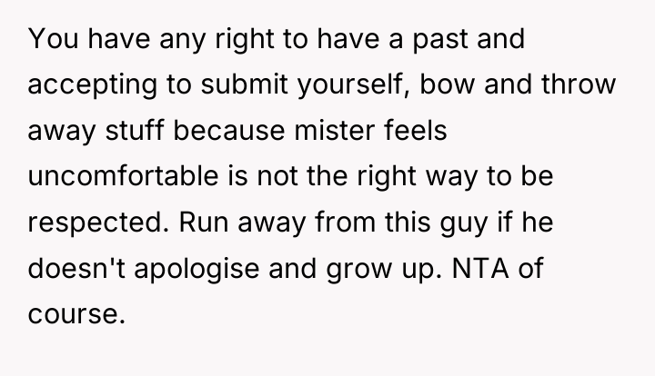 You have any right to have a past and accepting...
