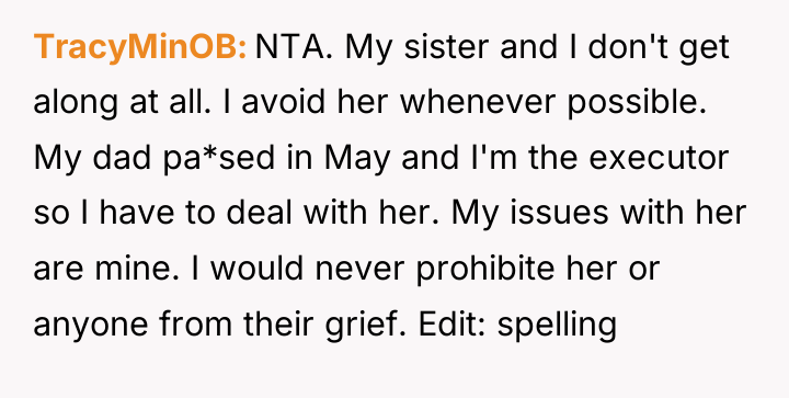 TracyMinOB NTA. My sister and I don't get along at...