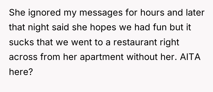 She ignored my messages for hours and later that night...