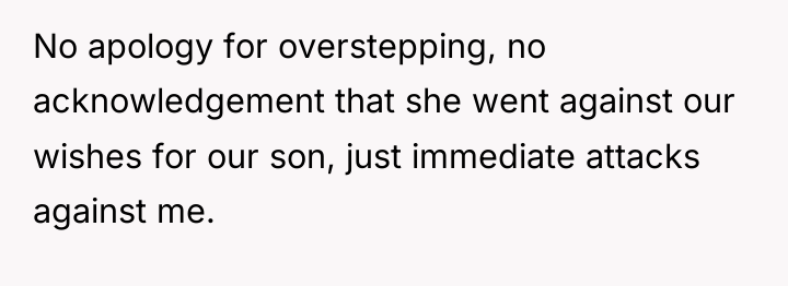 No apology for overstepping, no acknowledgement that she went against...