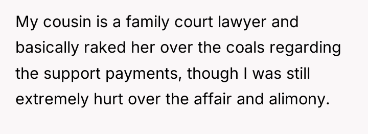 My cousin is a family court lawyer and basically raked...