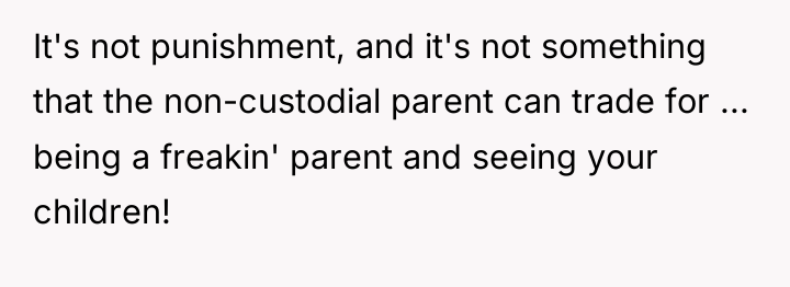 It's not punishment, and it's not something that the non-custodial...