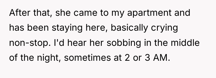 After that, she came to my apartment and has been...
