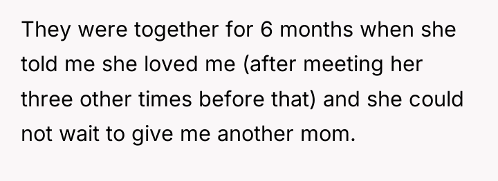 They were together for 6 months when she told me...