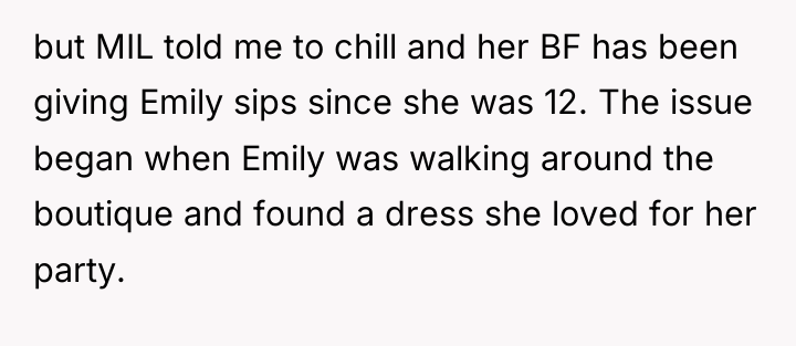 but MIL told me to chill and her BF has...