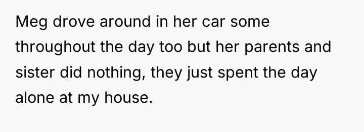 Meg drove around in her car some throughout the day...