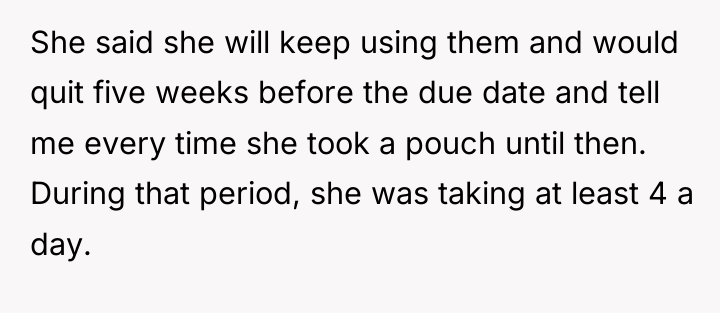 She said she will keep using them and would quit...