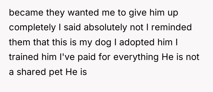 became they wanted me to give him up completely I...