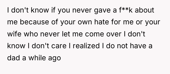 I don't know if you never gave a f**k about...