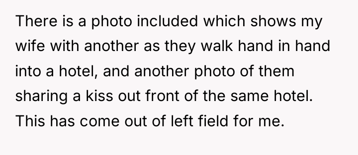 There is a photo included which shows my wife with...