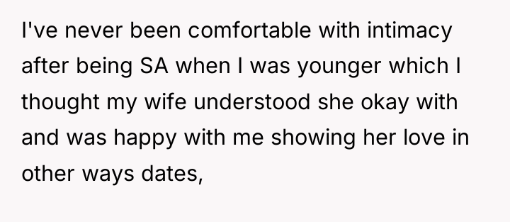 I've never been comfortable with intimacy after being SA when...