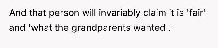 And that person will invariably claim it is 'fair' and...