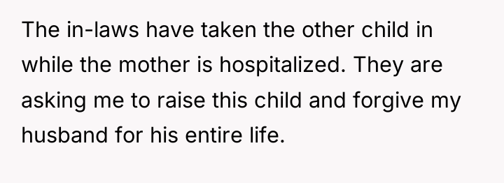 The in-laws have taken the other child in while the...