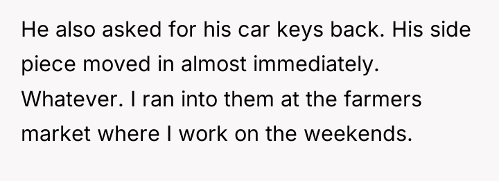 He also asked for his car keys back. His side...