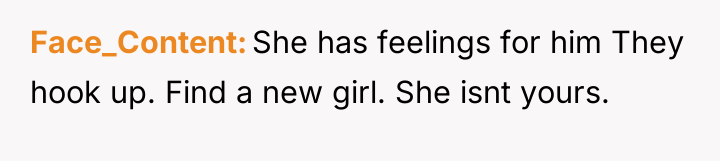 Face_Content She has feelings for him They hook up. Find...