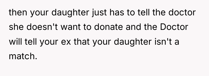 then your daughter just has to tell the doctor she...