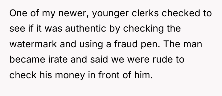 One of my newer, younger clerks checked to see if...