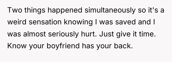 Two things happened simultaneously so it's a weird sensation knowing...