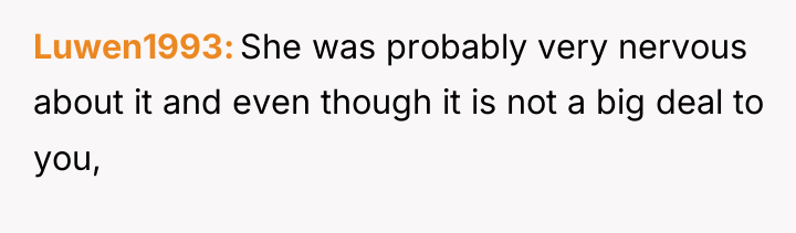 Luwen1993 She was probably very nervous about it and even...