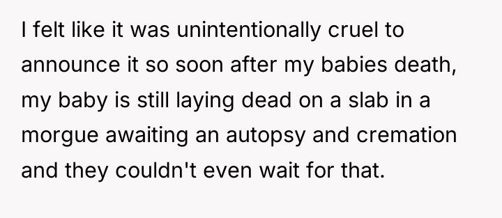 I felt like it was unintentionally cruel to announce it...