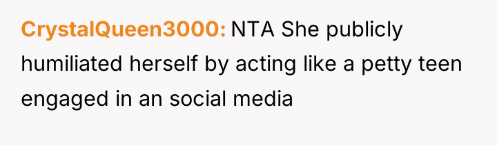 CrystalQueen3000 NTA She publicly humiliated herself by acting like a...