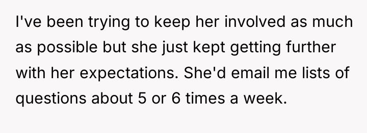 I've been trying to keep her involved as much as...
