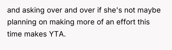 and asking over and over if she's not maybe planning...
