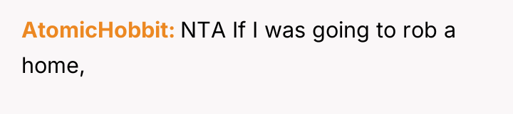 AtomicHobbit NTA If I was going to rob a home,