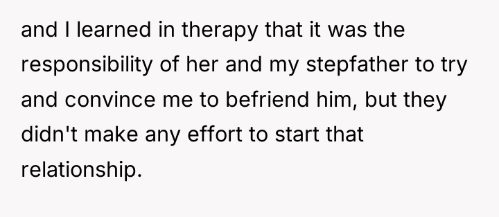 and I learned in therapy that it was the responsibility...