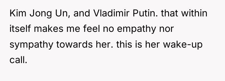 Kim Jong Un, and Vladimir Putin. that within itself makes...