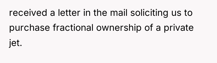 received a letter in the mail soliciting us to purchase...