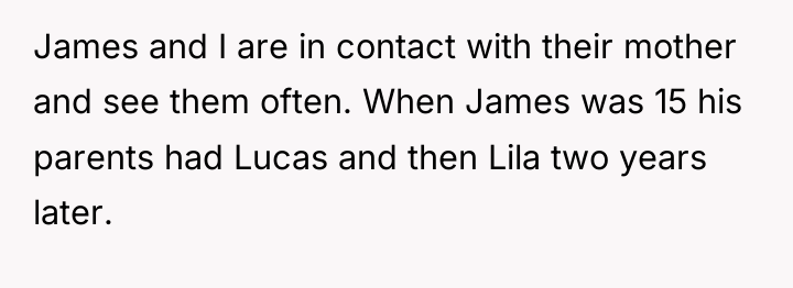 James and I are in contact with their mother and...
