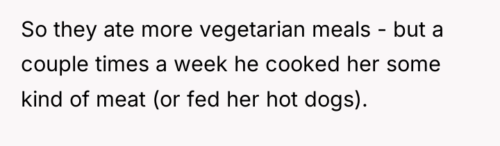 So they ate more vegetarian meals - but a couple...