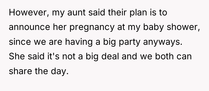 However, my aunt said their plan is to announce her...