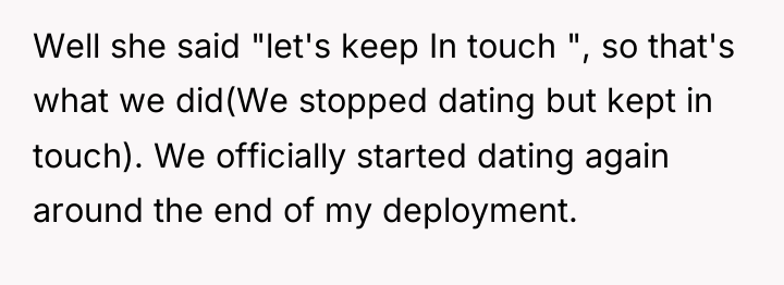 Well she said "let's keep In touch ", so that's...