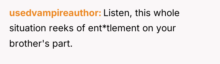 usedvampireauthor Listen, this whole situation reeks of ent*tlement on your...