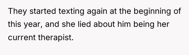 They started texting again at the beginning of this year,...