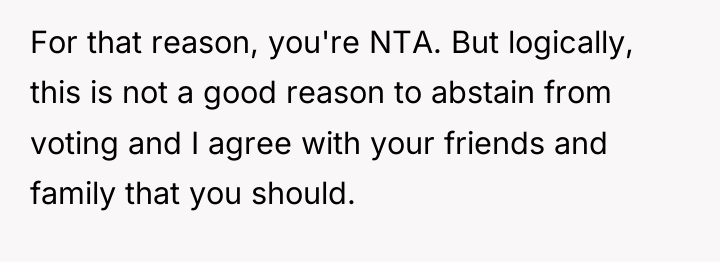 For that reason, you're NTA. But logically, this is not...