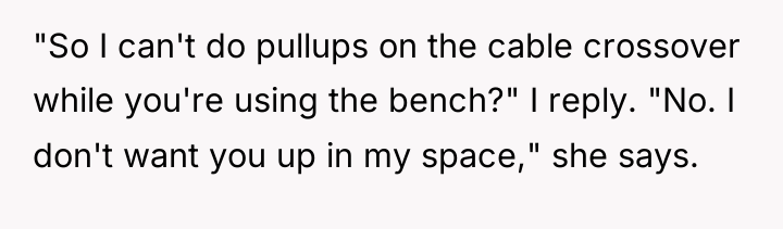 "So I can't do pullups on the cable crossover while...