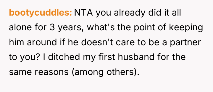 bootycuddles NTA you already did it all alone for 3...